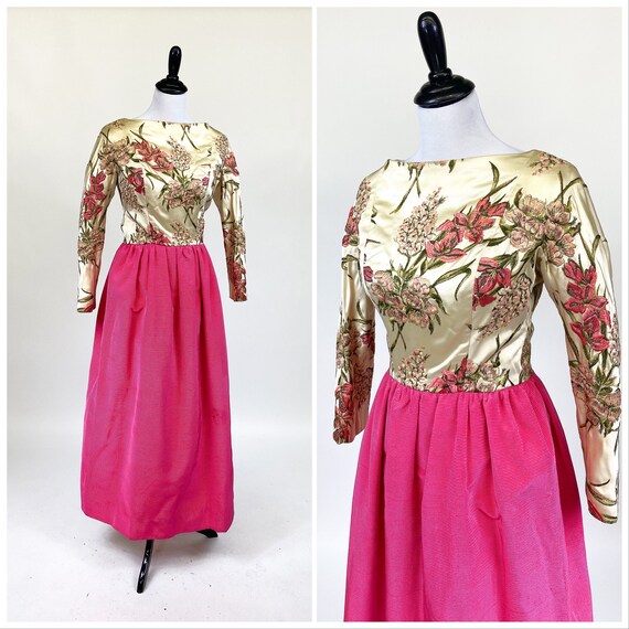 Rare! Vintage 1960s Designer Sarmi Embroidered Sat