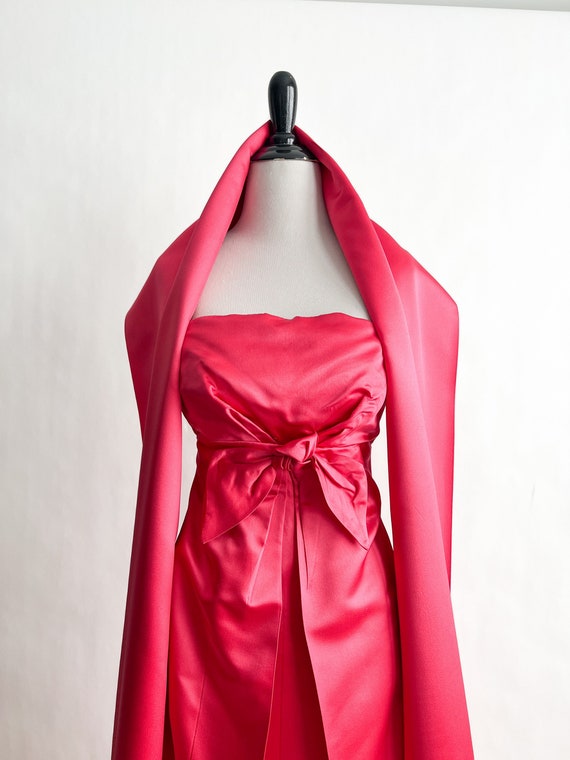 Glam! Vintage 1960s Lee Claire Shocking Pink Silk… - image 5