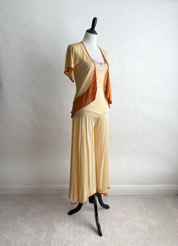 Killer! Vintage 1920s Silk Jersey Jumpsuit Lounge… - image 2