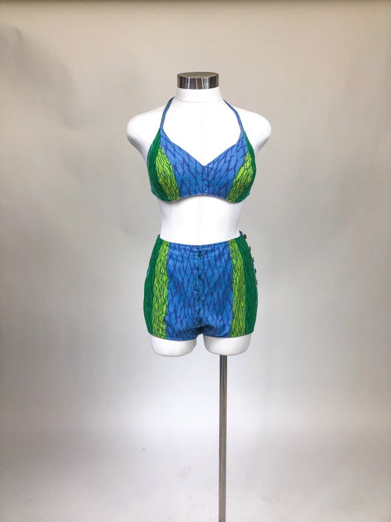 Killer! Vintage 1960s Bullet Bust High Waist Biki… - image 3