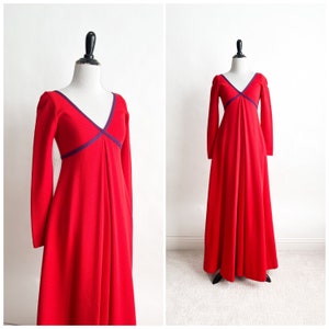 Iconic Vintage 1960s 70s RUDI GERNREICH Wool Maxi Dress Harmon Knitwear XS S