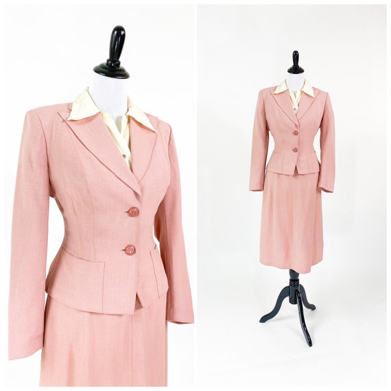 Femme! Vintage 1940s Pink Sacony Palm Beach Skirt
