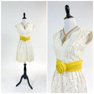 Flirty! Vintage 1960s Lace Babydoll Mini Cocktail Dress S