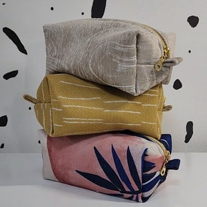 Cosmetic Bag - Makeup Bag - Toiletry Bag - Travel Makeup Bag - Zipper Bag - Boxy Bag - Mothers Day Gift