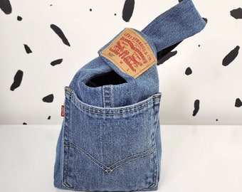 Denim Knot Bag - Levis Bag - Knot Bag - Handmade Bag - Top Handle Bag - Denim Bag - Denim Handbag