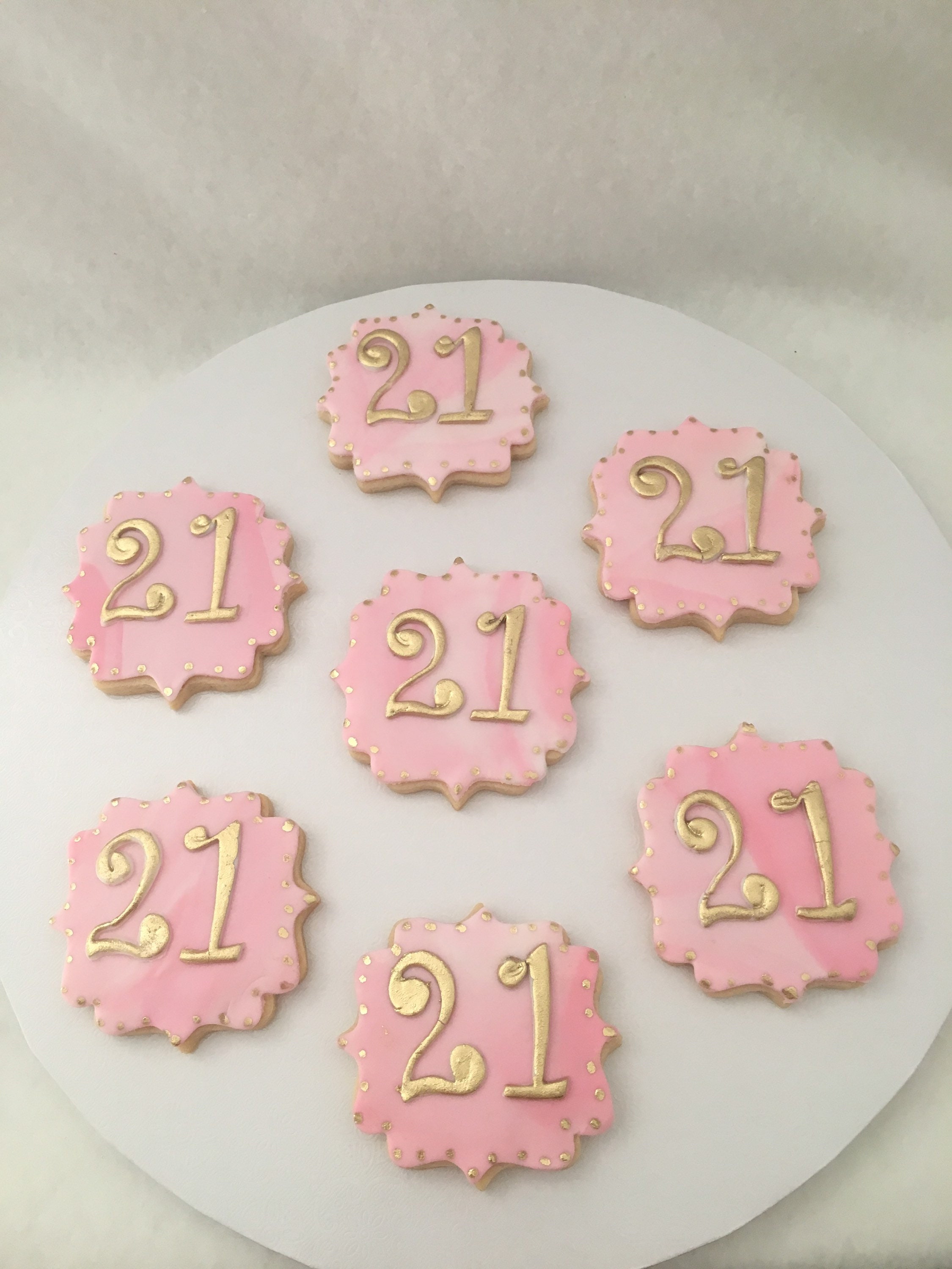21st birthday sugar cookies with fondant decoration | Etsy