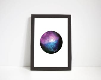 Space Print // Space Wall Art // Galaxy Print // Homeware Print // Wall Art Decor // A4 Poster Print // Gift Idea // Bedroom Wall Art