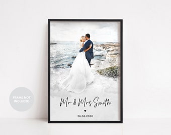 Personalised Wedding Watercolour Portrait | Custom Couple Portrait | Digital Watercolour Painting from Photo | Anniversary Gift for Husband
