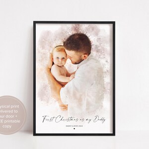 Personalised Watercolour Family Portrait Print, Custom Photo Art Gift image 5