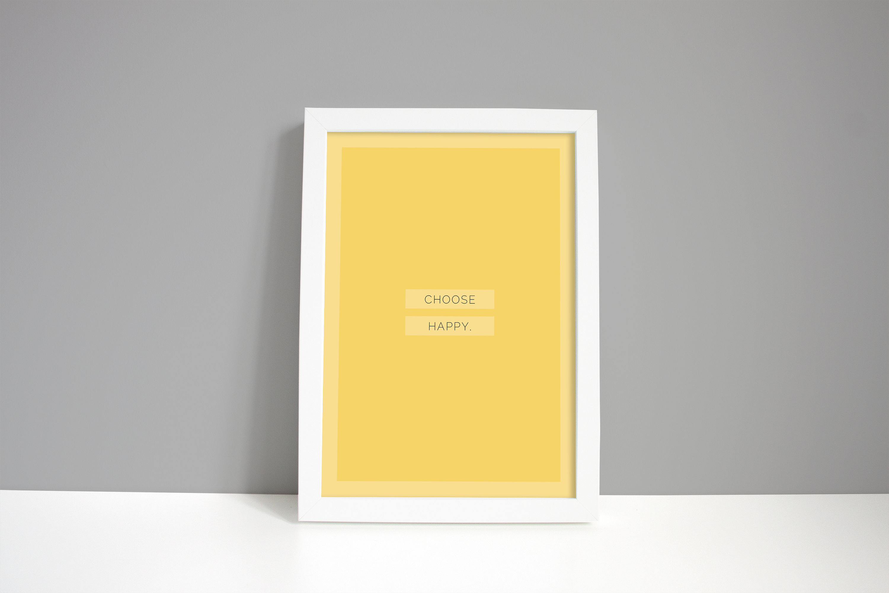 Choose Happy Wall Art Home Decor Yellow Quote Print Summer Etsy