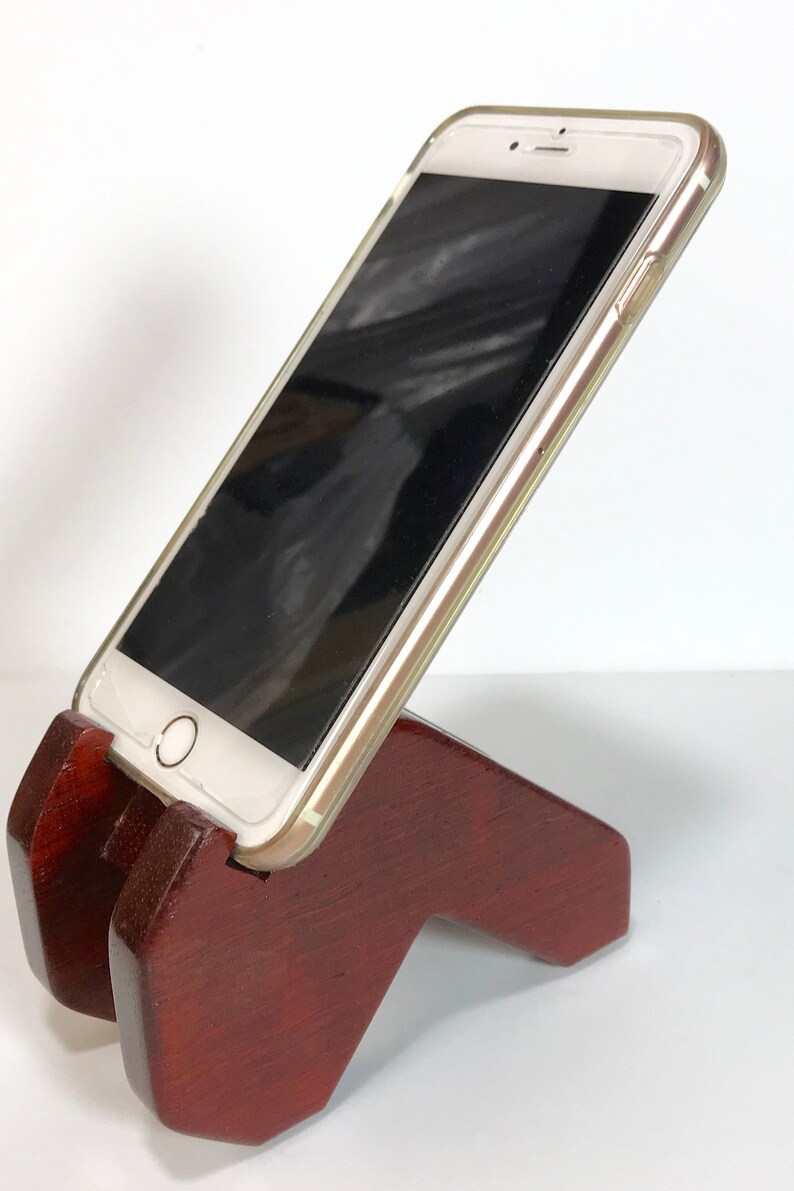Handmade Padauk Wood Iphone Phone Holder Desk Office Etsy