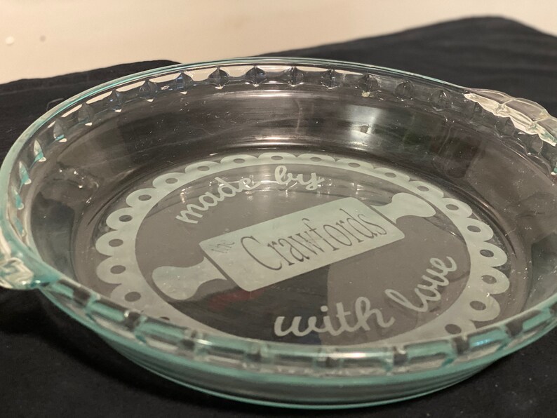Personalized Etched Glass Pie Plate With Handles and Scalloped Etsy