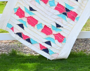 Aztec Quilt Pattern, Rag Quilt Pattern PDF, Scrappy Rag Quilt Sewing Pattern,