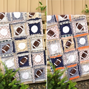 Football Quilt Baby Rag Quilt Pattern PDF, Sewing Pattern Easy Baby Quilt
