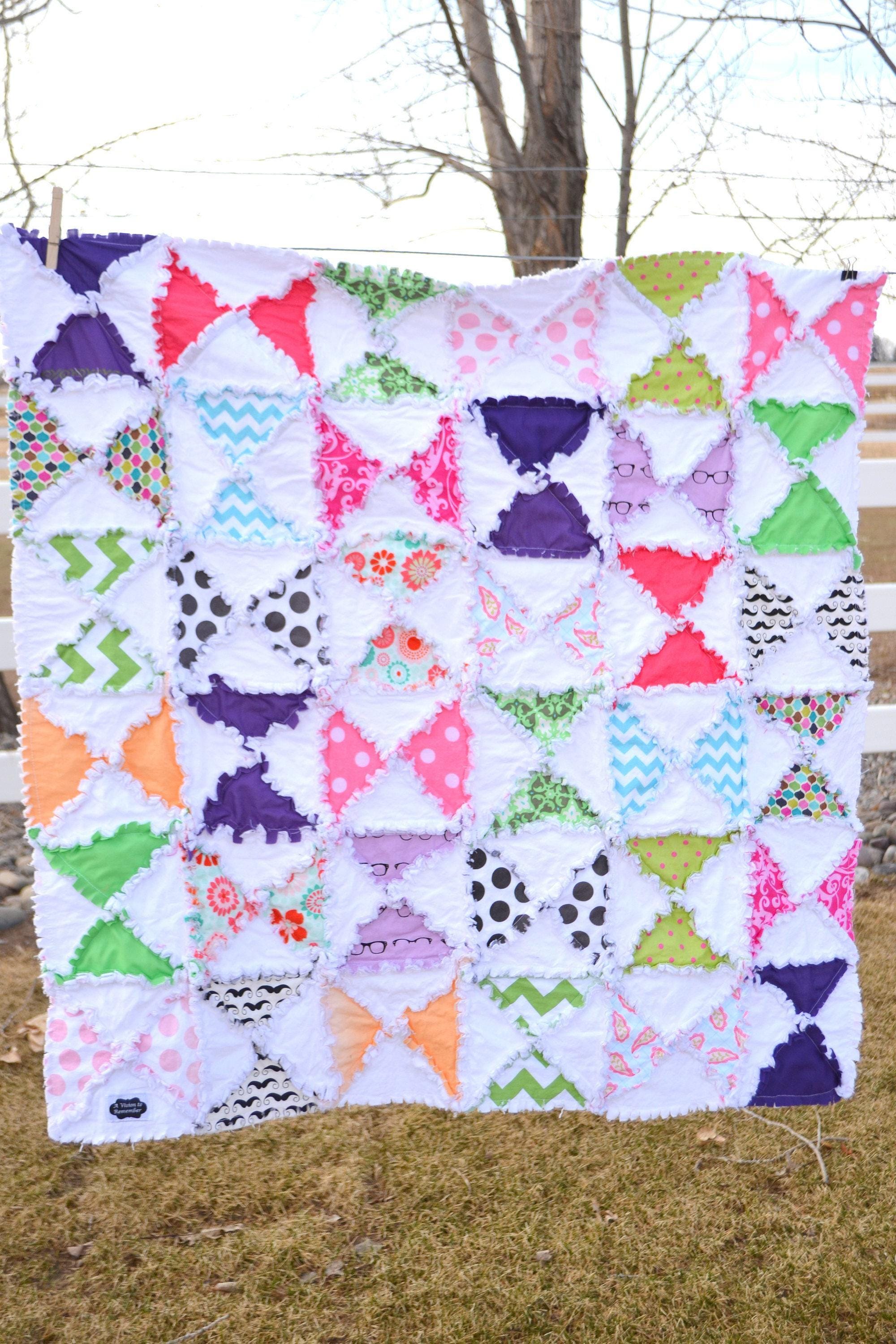 Hourglass Rag Quilt PDF Pattern | Baby Girl Quilt, Boy Quilt Pattern ...