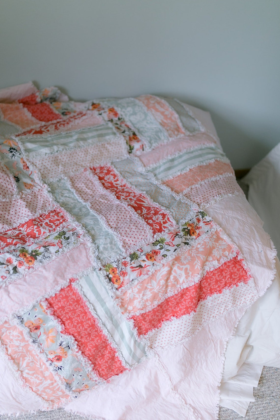 Rail Fence Rag Quilt Pattern for Throw Size Rag Quilt Can Be Etsy