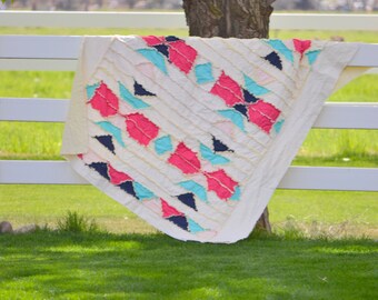 Aztec Quilt Pattern, Rag Quilt Pattern, Patchwork Quilt Homemade Quilt Pattern