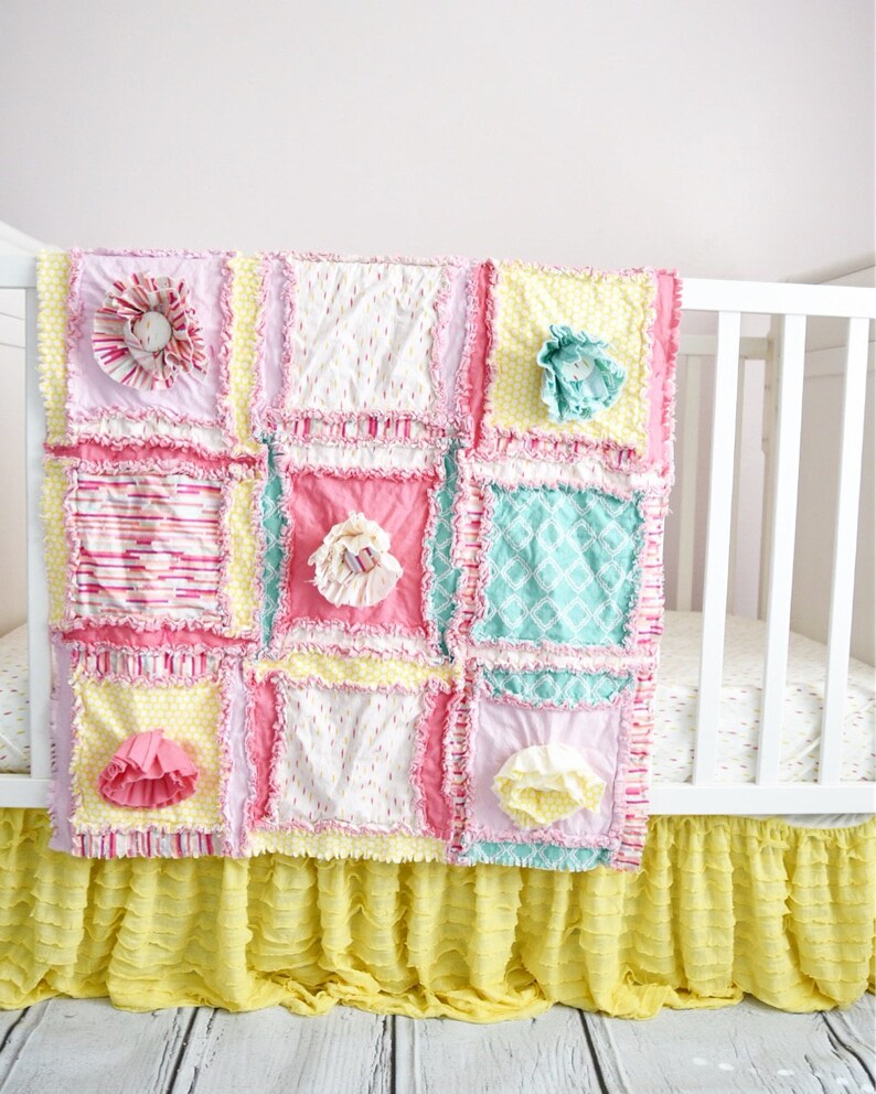 Ruffle Flower Rag Quilt Pattern Girl Quilt Pattern Sewing Etsy