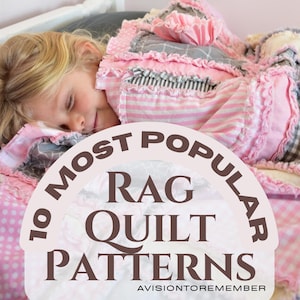 83-Page Rag Quilt Pattern Book PDF | 10 Easy Quilt Patterns for Beginners, How to Make Rag Quilts, DIY Quilting Tutorial Ebook | 50.00 Value