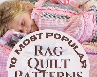 83-Page Rag Quilt Pattern Book PDF | 10 Easy Quilt Patterns for Beginners, How to Make Rag Quilts, DIY Quilting Tutorial Ebook | 50.00 Value