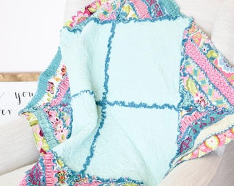 Jelly Roll Strip Rag Quilt PDF Pattern PDF – Beginner Baby Quilt, Triangle Block Design, Easy Flannel Quilt, Instant Download Sewing Pattern