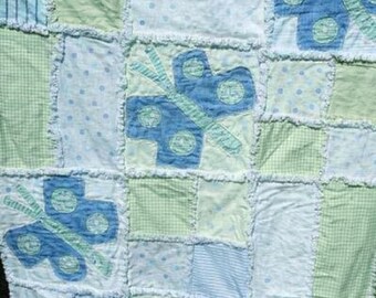 Butterfly Rag Quilt Pattern | Easy Baby Patchwork Tutorial (PDF Download)