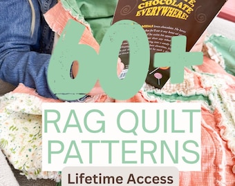 Complete Rag Quilt Pattern Library | 60+ Rag Quilt Patterns Bundle | Beginner Friendly Quilt Pattern PDF | Instant Download Sewing Patterns