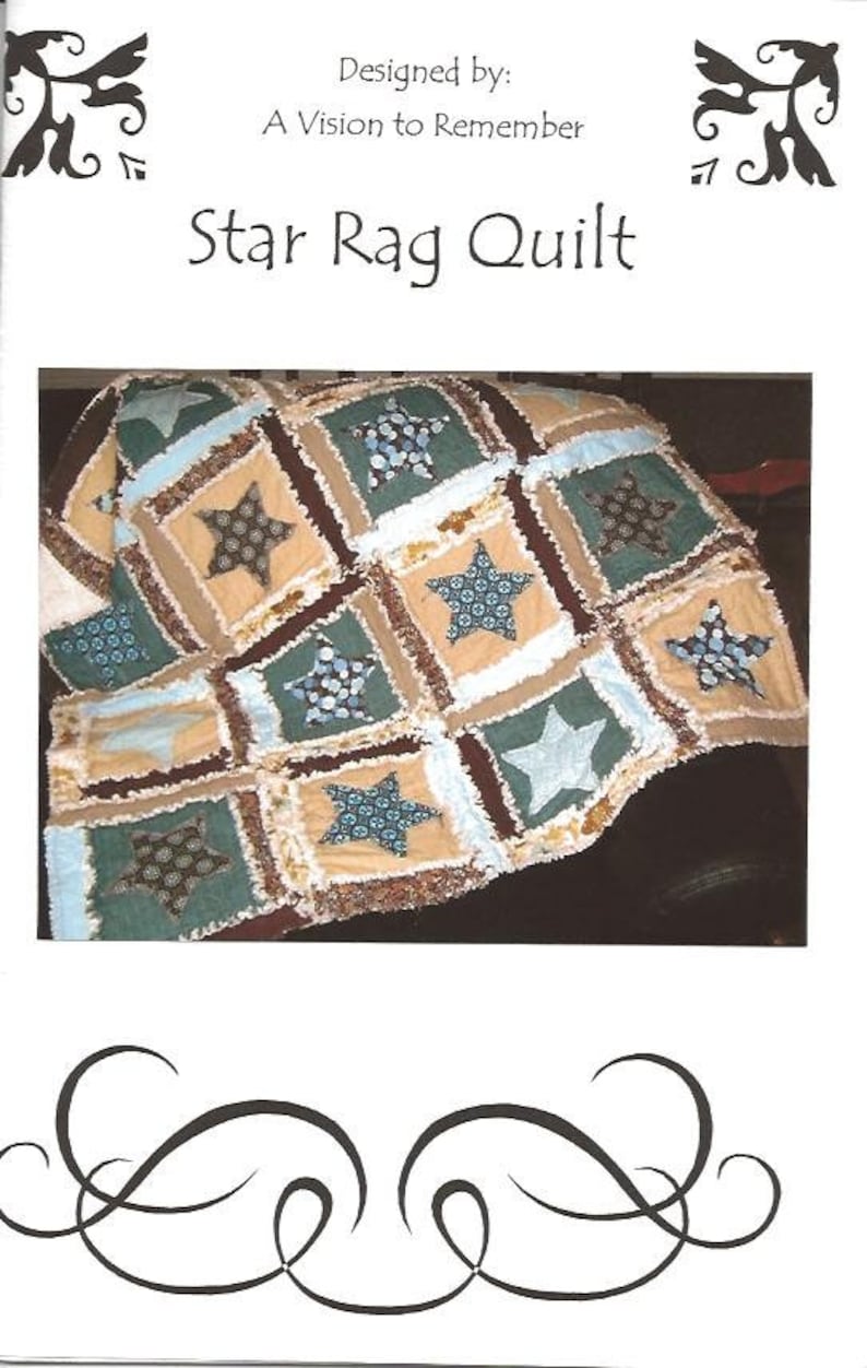 Star Quilt Block Raw Edge Applique Ebook PDF Quilt Patterns, Easy to Make Baby Boy Rag Quilt and Girl Quilt Pattern image 2