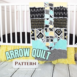 Arrow Quilt Patterns PDF Sewing Patterns Digital Download, Big Rag Quilt Pattern, Rag Quilt Throw | Triangle Quilt Rag Blanket DIY | Texture