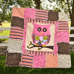 Owl Quilt Patterns PDF, Baby Quilts Patterns, Quilt Pattern for Beginner, Rag Quilt Pattern
