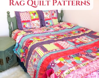 Rag Quilt Pattern Book: 10 DIY Patchwork Designs (PDF Download) | Sew Rag Quilt Easily
