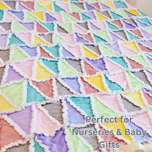 Modern Triangle Rag Quilt Pattern PDF | Baby Quilt Patterns, Easy DIY ...