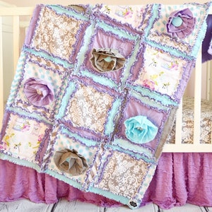 Flower Applique Rag Quilt Pattern PDF, Easy Quilt Pattern for Baby Rag Quilt and Toddler Girl Bedding image 3