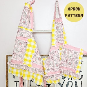 Wrap Around Apron Sewing Pattern PDF | Beginner Rag Quilt, Simple Patchwork Design, DIY Women Apron, Easy Quilt Ebook, Rag Sewing Guide