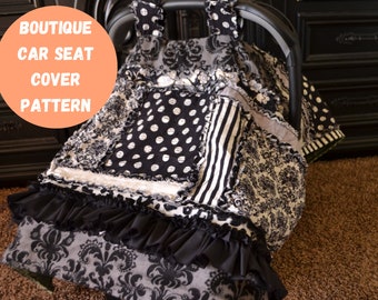 Baby Rag Quilt Pattern PDF and Car Seat Cover Scrappy Rag Quilt