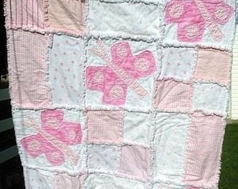 Butterfly Patchwork Quilt Pattern PDF, Easy Baby Quilt Rag Quilt Pattern