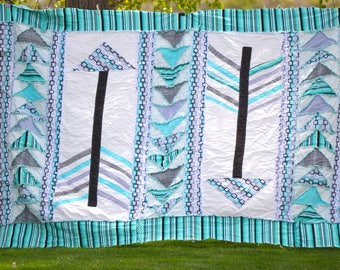 Geometric Arrow Quilt Pattern, Flying Geese Quilt Patterns PDF, Rag Quilt Pattern