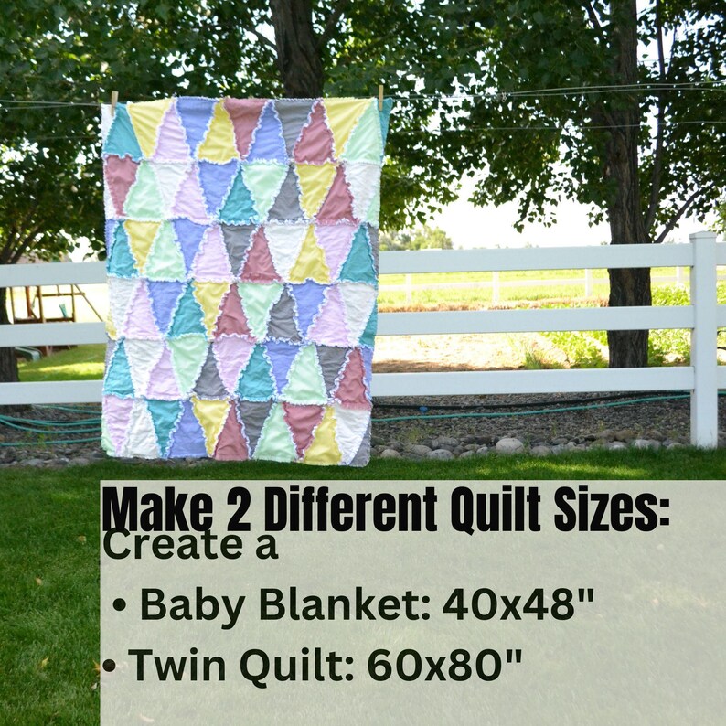 Modern Triangle Rag Quilt Pattern PDF | Baby Quilt Patterns, Easy DIY ...