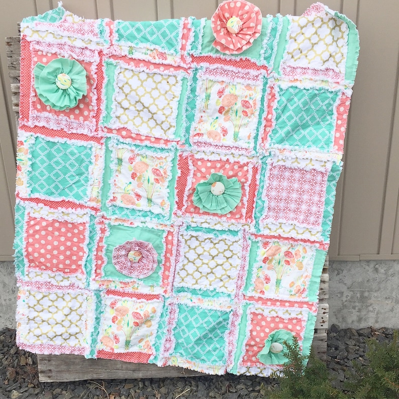 Ruffle Flower Rag Quilt Pattern Girl Quilt Pattern Sewing Etsy