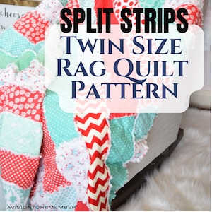 Twin Strip Rag Quilt Pattern PDF | Beginner Quilt Ebook, Easy Quilt PDF Tutorial, DIY Modern Patchwork Throw, Instant Download