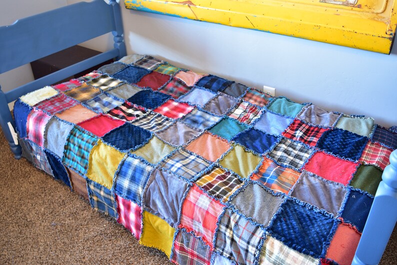 Rag Quilt Pattern Using 10 Inch Squares, Rag Quilt Pattern PDF, Scrappy