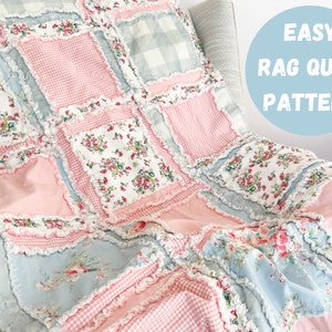 Easy Peasy Rag Quilt Pattern, Beginner Quilt Pattern for Kids and Baby Blankets, Flannel Rag Quilt Pattern for Sale, Tutorial Sewing Info