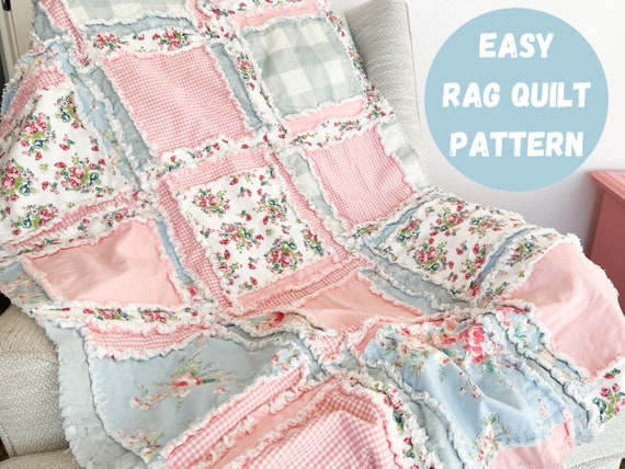 Easy Peasy Rag Quilt Pattern, Beginner Quilt Pattern for Kids and Baby Blankets, Flannel Rag Quilt Pattern for Sale, Tutorial Sewing Info