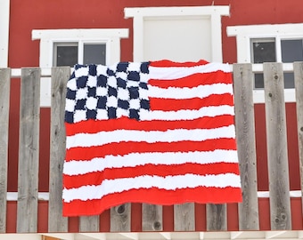 American Flag Rag Quilt Pattern | Americana Quilt PDF