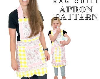 Apron Pattern Ebook PDF Beginner Quilt Patterns PDF, Easy to Make Ruffle Apron Scrappy Quilt