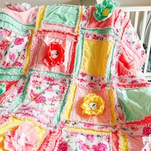 Wzór na kołdrę z aplikacją kwiatową w formacie PDF | Łatwe wzory na kołdry dla dzieci dla początkujących | Samouczek szycia DIY | Pobierz prosty patchwork