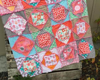 Economy Square Rag Quilt PDF Pattern PDF, Easy Baby Quilt Patterns, Beginner Patchwork Tutorial, Sewing Quilt Design, Instant Download