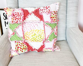 Rag Quilt Pillow PDF Pattern | DIY Ragged Sham Cover | Throw Size Scrappy Sham | Modern Easy Sewing Digital Download | Quick Project