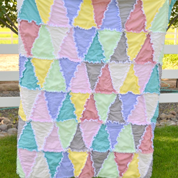 Triangle Quilt Patterns PDF, Rag Quilt Pattern, Modern Quilt Pattern