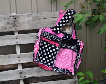 Diaper Bag Pattern, PDF Sewing Patterns Baby Rag Quilt Tote Bag Pattern Rag Quilt Pattern | Digital Download DIY Oversized Patchwork Purse